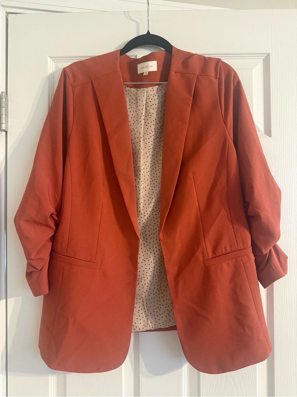 Skies Are Blue Brick Orange Open-Front Blazer